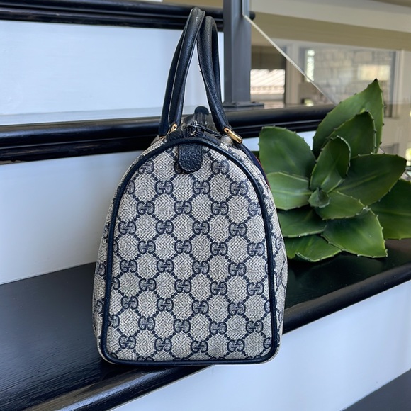 Gucci Vintage Monogram Boston Bag with Web Stripe - Picture 4 of 16